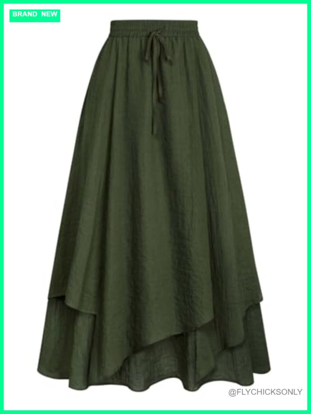 Renaissance A-Line Layered Maxi Skirt Polyester Cotton Drawstring